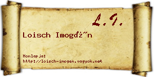 Loisch Imogén névjegykártya